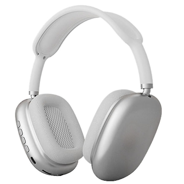 Bluetooth 5.0-hodetelefoner, trådløse over-ear-hodetelefoner for datamaskin med spillkonsoll (hvit)
