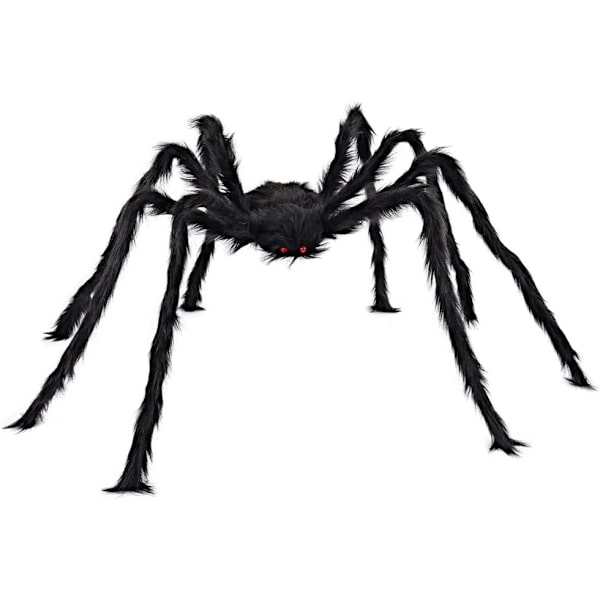 5 jalkaa Halloween-ulkokoristeet Karvainen hämähäkki, Pelottava jättimäinen hämähäkki Väärennös Suuret rekvisiitat Pihan juhlan koristeluun, Musta