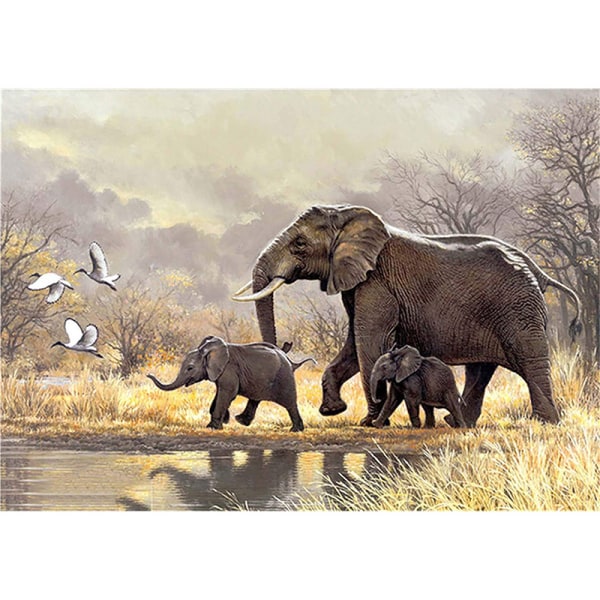 30x40 cm 5D diamantmålning för barn - Djur elefant, diamant