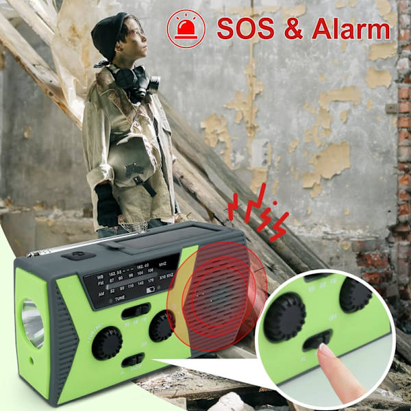 Veivradio Solradio AM FM Veivradio Verdensmottaker Nødradio USB Bærbar Radio