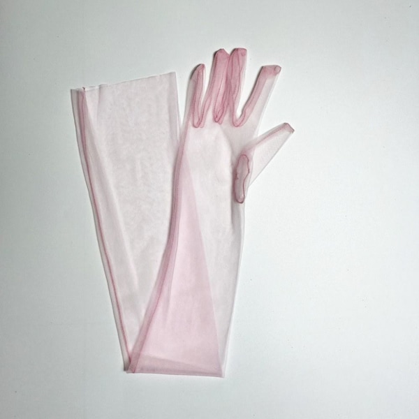 Lange transparente hansker Lange transparente hansker ROSA pink