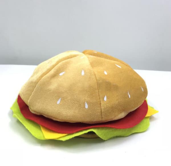 Sjov Hamburger Hat Halloween Kostume Tilbehør 28*14CM