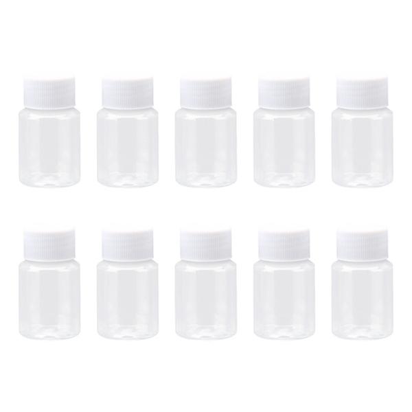 10 pcs 50 ml transparent plastic bottles Refillable empty container with lid Jars Boxes Jars(M)