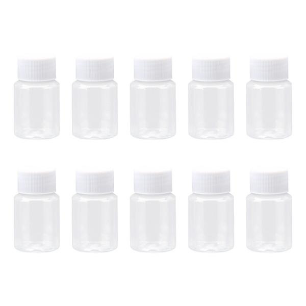 10 stk 50 ml transparente plastikflasker Genopfyldelige tomme beholdere med låg Krukker Kasser Krukker(M)