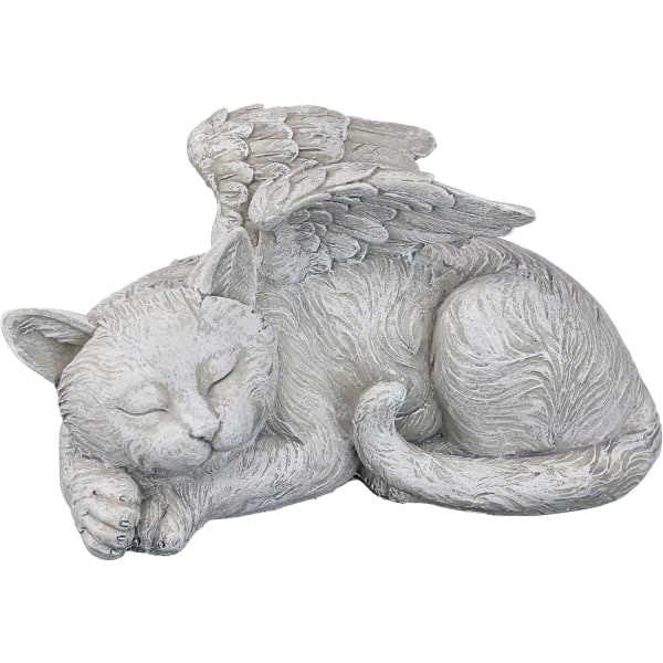 Cat Angel Statue of Honor Tombstone 15*5*6cm Polyresin Antique stone Decorate your garden and bedroom