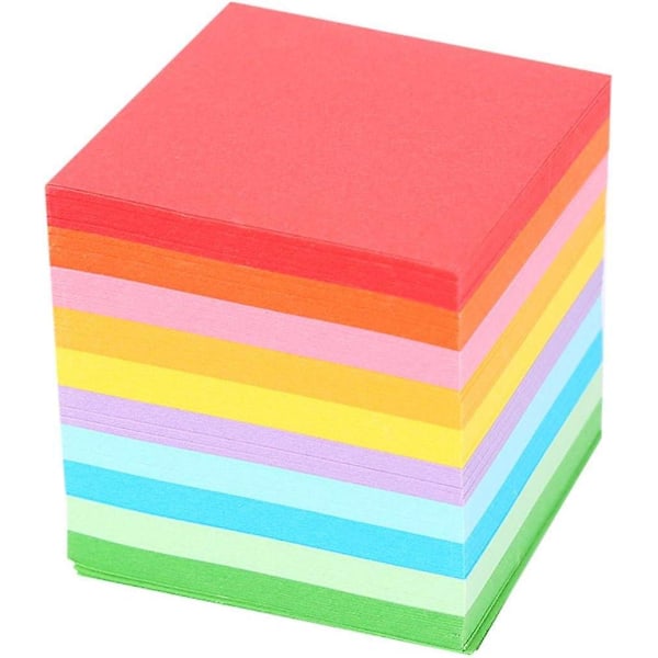 Origamipapper, 600 ark fyrkantigt färgat papper, 7x7cm 10 blandade färger, dubbelsidiga origamikranpapper för konst- och hantverksprojekt