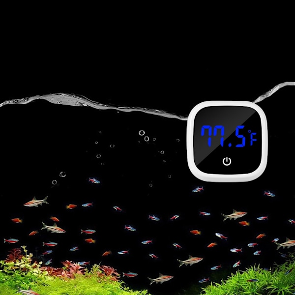 LED Digital Akvarie Termometer Mål Temp Måler Værktøj Stick-on Type FishTank Stick-on Vand Elektronisk Termometer