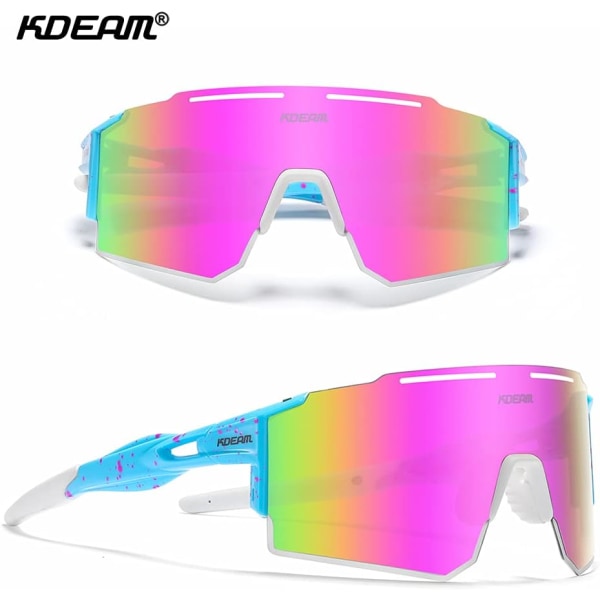 Polariserte sportssolbriller for menn Polariserte sykkelsolbriller for kvinner UV400 beskyttelse TR90 Purple
