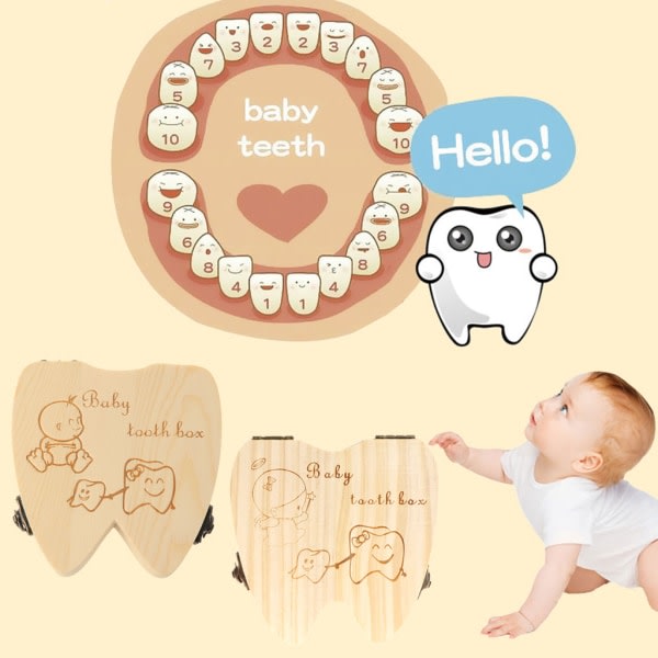 for Creative Baby Tooth Fairy Box for Lost Tooth Boys Baby Shower & Bursdagsgave Vakker tannholder Organizer