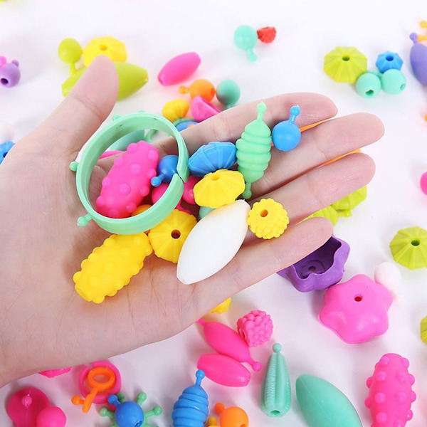 188-dels Pop-Pärlor Set för Barn Smyckestillverkning Rolig DIY Hårband Ringar Leksaker för Pojkar Flickor Barn 188 capsules