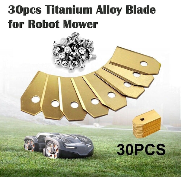 Robotgressklipper, 30 universelle reserveblader reservekniv egnet for alle Husqvarna Automower, Gardena, Yardforce robotgressklippere