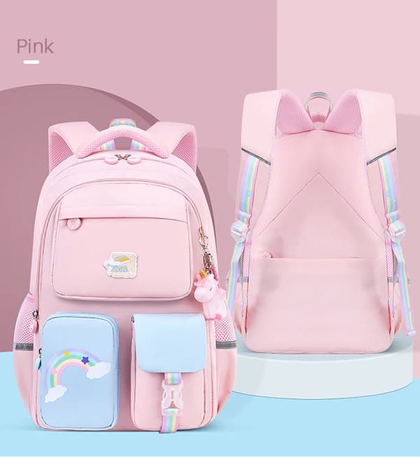 Kevyt koulureppu pojille ja tytöille Blue big backpack(double layer)