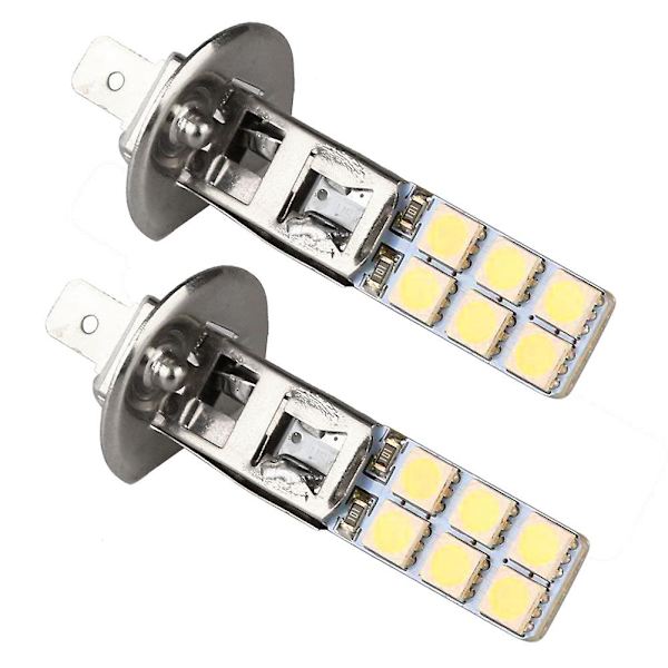 2 kpl LED-ajovalopolttimosarja H1 6000k Super White 55w Sumuajovalot H1 LED-ajovalopolttimot H1-12smd-5050 Auton ajovalot
