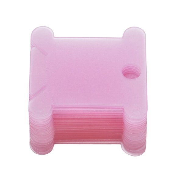 100 stk Broderitrådholder Floss Craft Spole Korssting Oppbevaringsholder Plast Sytråd Board Kort Trådorganisering (rosa)