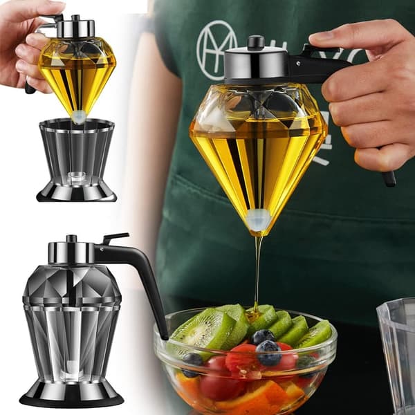 2 stycken trattformad glasflaska för olivolja, sirapsdispenser för kaffebar, glasoljedispenser, dispenserflaska