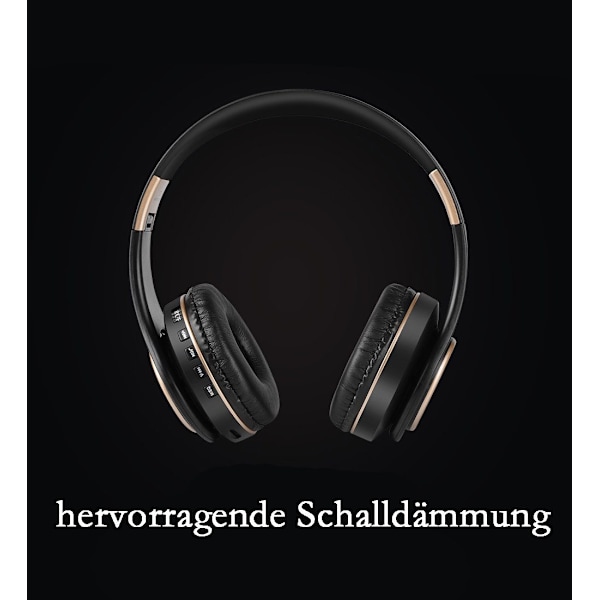 Bluetooth-hörlurar over ear, svart, för iPhone/ipad/Android/bärbara datorer
