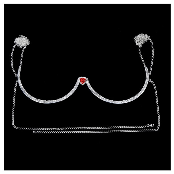 Water Diamond Chest Bracelet Bracelet Chain Body Jewelry Bikini Crystal Heart Shape Body Chain Water Diamond Underwear Chain Sexy Chest Chain