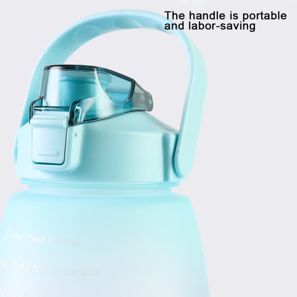 Kannettava vesipullo BPA-vapaa 1400 ml juomapullo aikamerkintägradienttijauheella