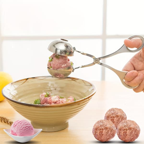 Kraftig Kødbollemaskine i Rustfrit Stål, Non-Stick Multifunktion til Kødboller, Cookie Dej, Risboller Small