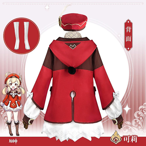 Trends Cos Genshin Impact Klee Cosplay Kostym Klee Kläder Klänning Hatt Peruk Halloween Karneval Serietidning För Barn Dam Serietidning Cn Z M