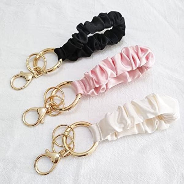 13 cm armbånds nøglering elastisk scrunchie armbånd multifunktionel nøglering til kvinder