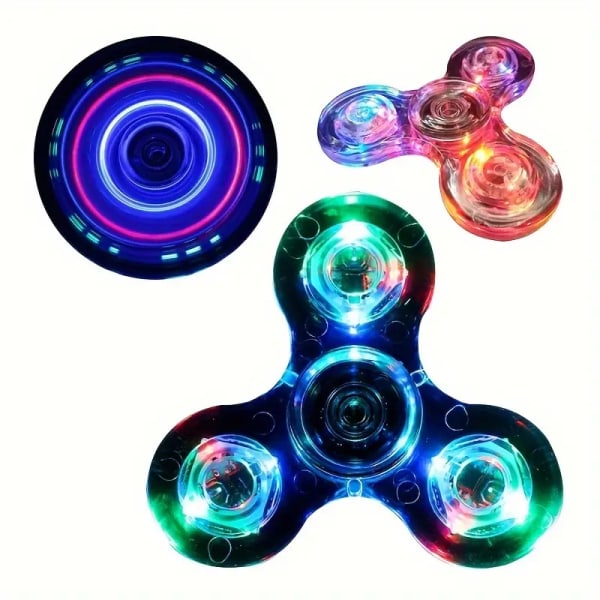 Crystal Luminous LED Lys Fidget Spinner - Gløder i Mørke EDC Stressaflastende Legetøj