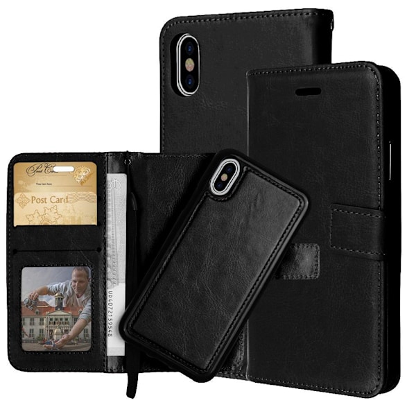 iPhone Xs Max - Etui / Magnet Shell 2 i 1 - Velg farge! Svart Black Black