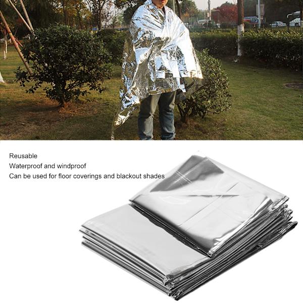 4 stk. Nødblanketter Vandtætte Sammenklappelige Bærbare Reflektorer Hold Tør Overlevelse Varmt Tæppe Til Camping Vandreture