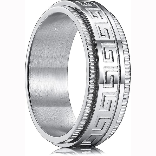 Intertwine Black Blue Rustfritt stål 8mm Ringer For Menn Spinner Fidget Ring Angst Ring For Menn Curb Chain Inlay-13
