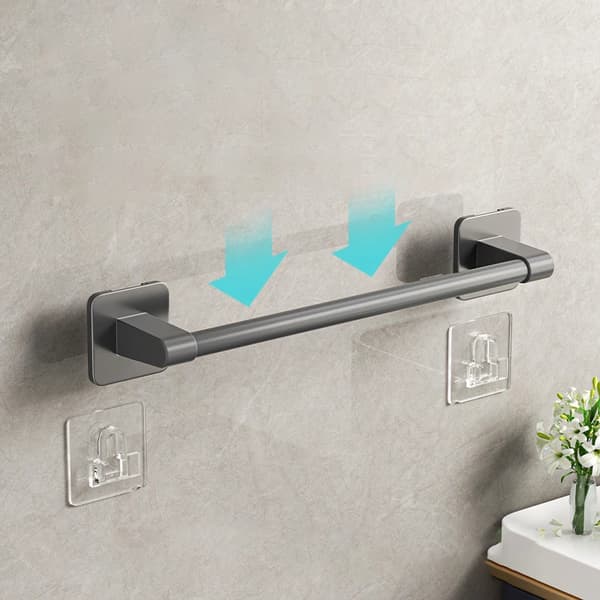 Pyyheteline valkoinen ilman porausta kylpyhuone harmaa pyyheteline itseliimautuva kylpyhuone pyyheteline 50cm Gray 2 Bar