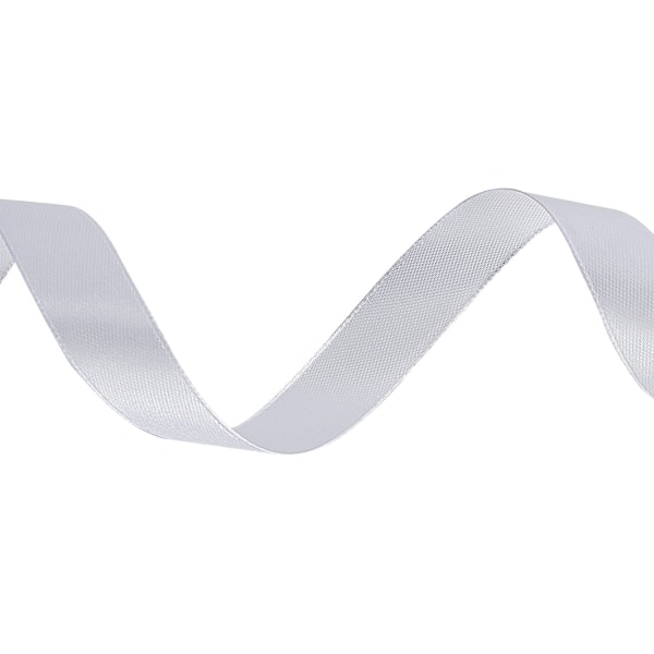 Hvitt satengbånd, dobbeltsidig polyester 20 mm X 22 m (24 yards) gaveinnpakningsbånd for kakedekorasjon, festballong og hårsløyfer