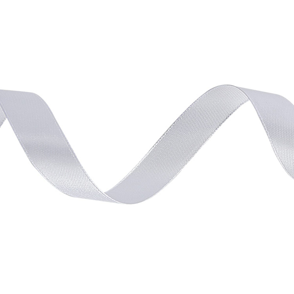 Vitt satängband, dubbelsidig polyester 20 mm x 22 m (24 yards) presentförpackningsband för tårtdekoration, festballong och hårrosettdekoration