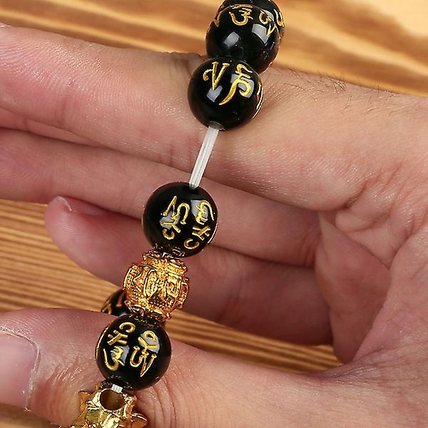 3 st Pi Xiu Armband Feng Shui Svart Obsidian Wealth Armband Pärlor Brave Trupper För Kvinnor Män Tjej Pojke Unisex