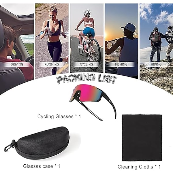 Cykelglasögon, sportpolariserade solglasögon för män och kvinnor, UV 400 skyddsglasögon