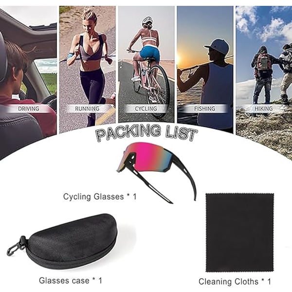Cykelsolglasögon, sportpolariserade solglasögon för män och kvinnor, UV 400 skyddsglasögon