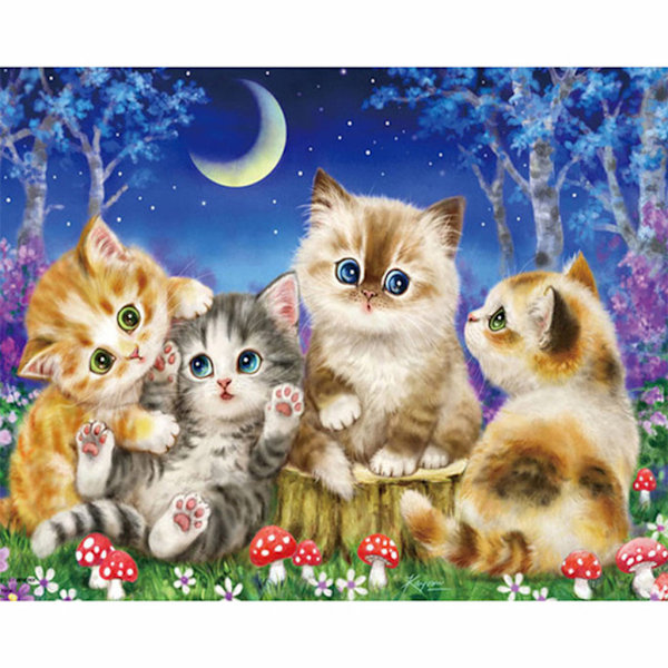 30x40cm 5D DIY Diamantmaleri Fuld Bor, Dyreserie Kattprick