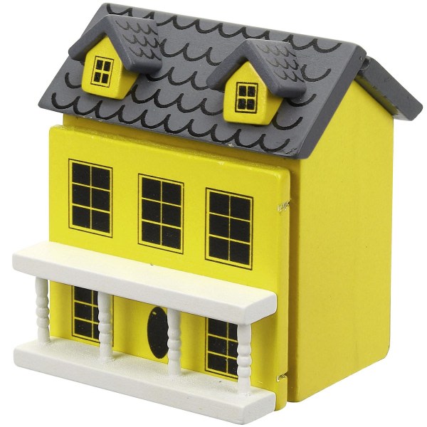 Miniatyyritalo Mini Villa Koriste Puinen Talo Koriste Puinen Villa Koriste Nukke Tarvikkeet（7.1X6.5CM)