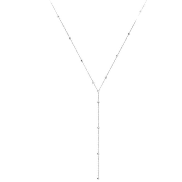 Sterling sølv Lariat kjede, elegant minimalistisk Drop Bar Y-kjede