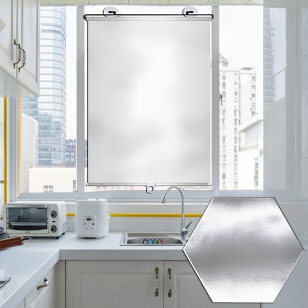 Sunshade Roller Blind with Suction Cups - Telescopic, Portable Blackout Roller Blind, Car Sunshade Roller Blind - Silver 1 st-40*60cm