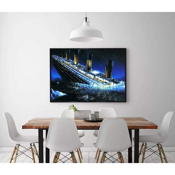 DIY 5D timanttimaalaus numeroiden mukaan setti Täysi pyöreä poraus Strassit Kuva Taide käsityöt Koti Seinäkoriste Titanic 30x40cm