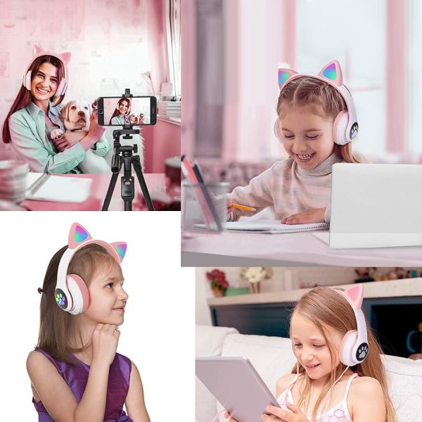 Børnehovedtelefoner, Bluetooth trådløse hovedtelefoner til børn Teenagere Voksne, Over-Ear Bluetooth hovedtelefoner