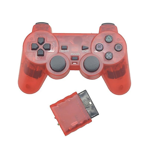 Transparent färgspelkontroll för Sony PS2 trådlös spelkontroll 2,4ghz vibrationskontroll för Playstation 2
