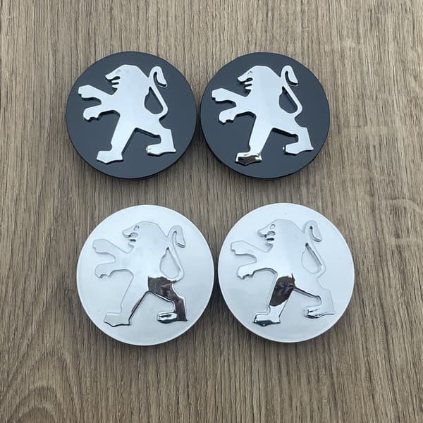 4-pack - Peugeot Centerkåpa/Hjul Emblem - Bil 60mm silver