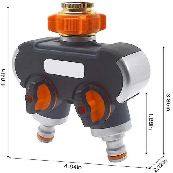 2-vejs fordeler, 3/4 tommer og 1/2 tommer vandfordeler med hane-adapter