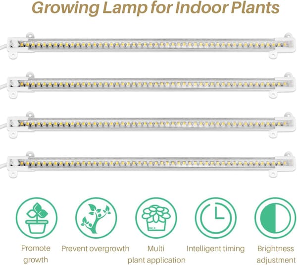 Fuld Spektrum LED Plantelys Strips med Auto Timer 3 9 12 Timer 192 LED'er til Indendørs Planter Hydroponics Frøplanter