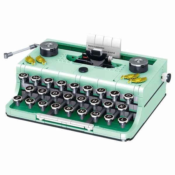 Retro skrivemaskine Model byggeklodser Samling af pædagogiske byggeklodser Legetøj