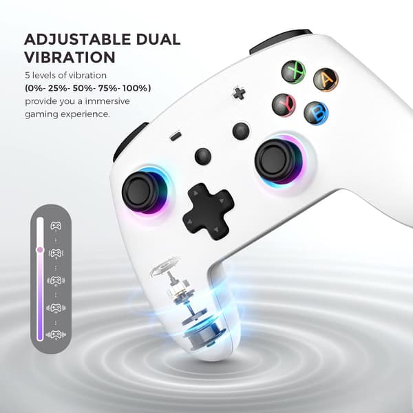 Switch Pro Controller, Trådløs Switch Controller med LED-lys/Dobbelt Vibration, Fjernbetjeningsspil