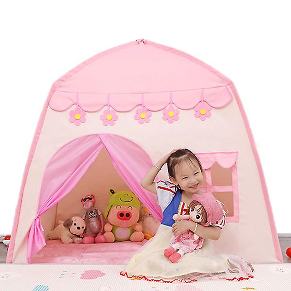 Indendørs prinsesse slot børnetelt gaver børn telt børn folde lege telt hus til børn （pink）