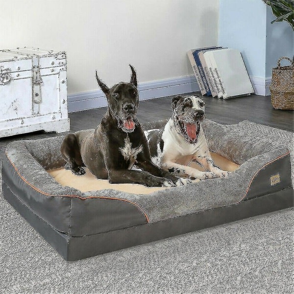 Jumbo Large Orthopedic Dog Bed Memory Foam Pet Sofa Couch Elevated Cushion Warm (Best)