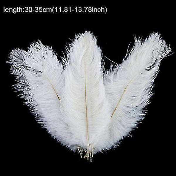 1~50 pakke 30-35 cm Store Strutsfjer Plym Håndværk Bryllup Fest Dekorationer Hvid White 30pcs